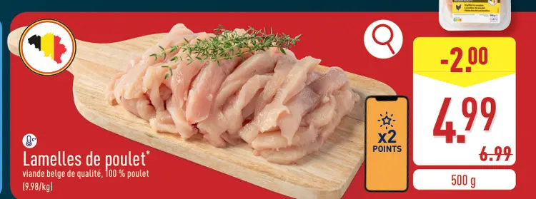 Offre: Lamelles de poulet