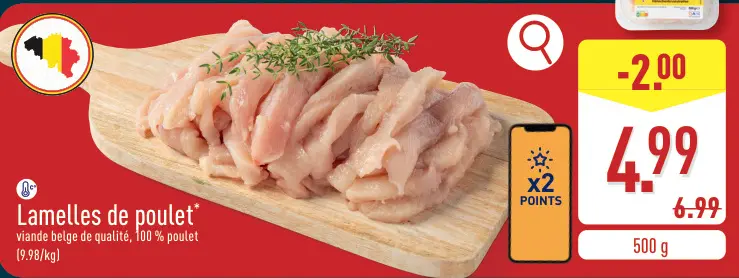 Offre: Lamelles de poulet