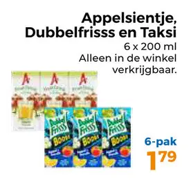 Aanbieding: Appelsientje, Dubbelfrisss en Taksi