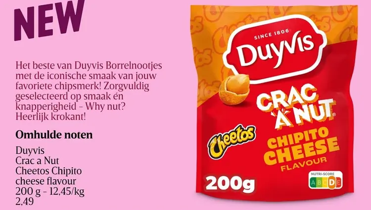 Promotie: Omhulde noten Duyvis Crac a Nut Cheetos Chipi