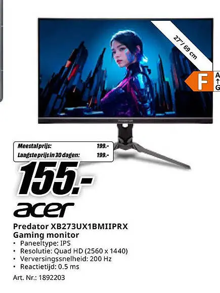 Aanbieding: XB273UX1BMIIPRX Gaming monitor