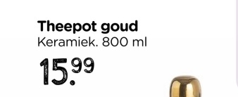 Aanbieding: Theepot shiny gold - goud - 800 ml