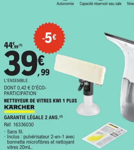 Promotie: Nettoyeur de vitres kwi 1 plus
