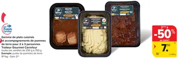 Offre: Gamme de plats cuisinés et accompagnements de pommes de terre pour 2 à 3 personnes
