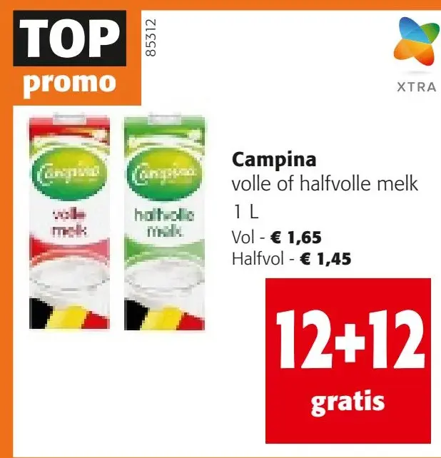 Aanbieding: volle of halfvolle melk