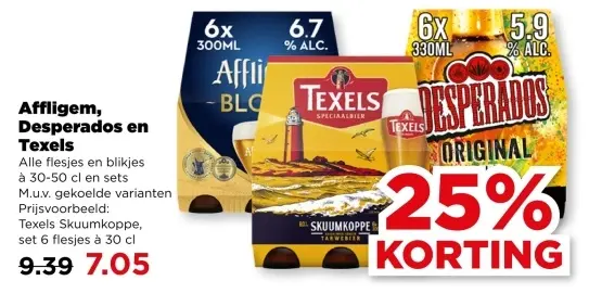 Aanbieding: Affligem, Desperados en Texels