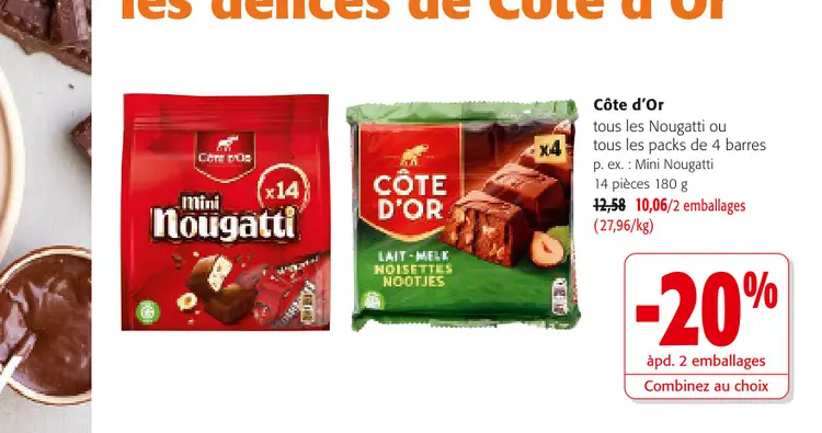Offre: Nougatti ou packs de 4 barres
