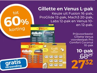 Aanbieding: Gillette en Venus L-pak