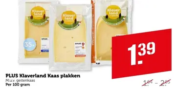 Aanbieding: PLUS Klaverland Kaas plakken