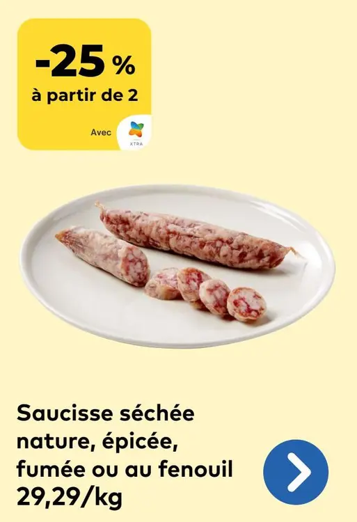 Offre: Saucisse séchée nature, épicée, fumée ou au fenouil