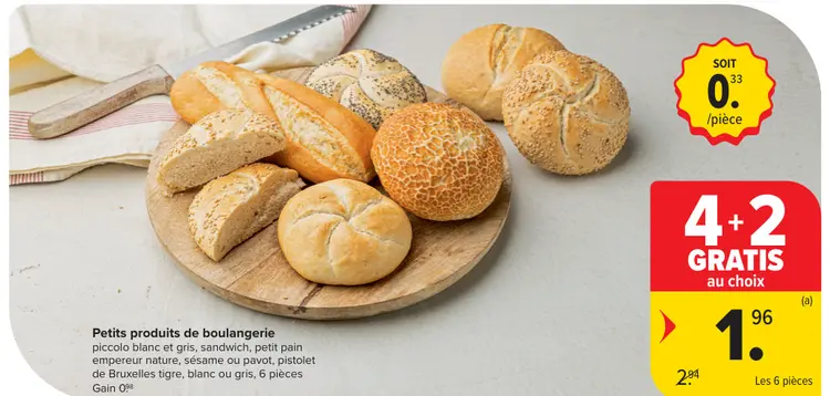 Offre: Petits produits de boulangerie