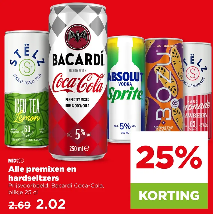 Aanbieding: Alle premixen en hardseltzers