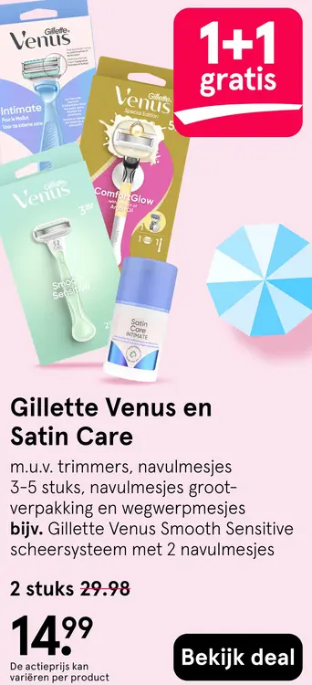 Aanbieding: Gillette Venus en Satin Care