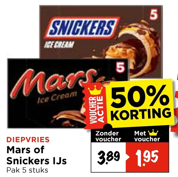 Aanbieding: Mars of Snickers IJs
