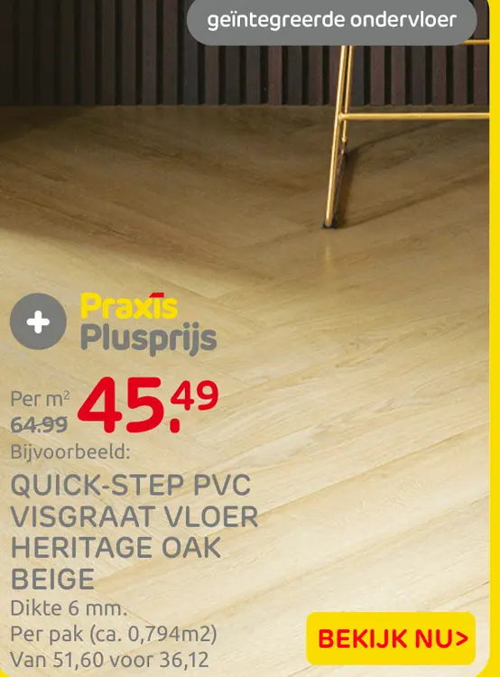 Aanbieding: Quick-step pvc visgraat vloer heritage oak be
