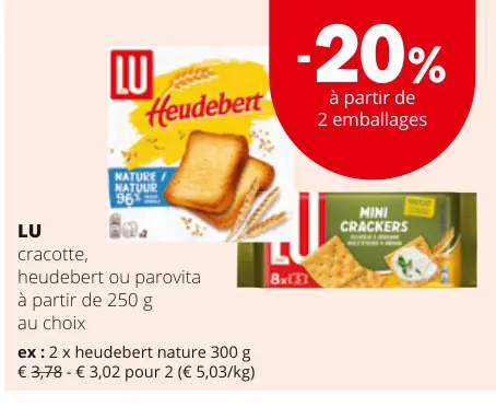 Offre: cracotte, heudebert ou parovita