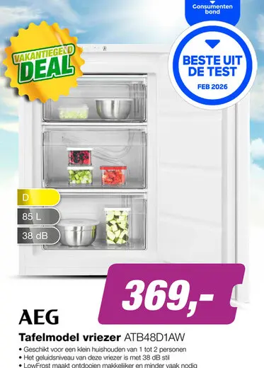 Aanbieding: AEG ATB48D1AW Tafelmodel Vriezer