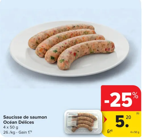Offre: Saucisse de saumon