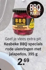 Aanbieding: BBQ specials rode uienringen met jalapeños