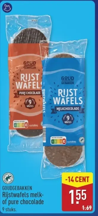 Aanbieding: Rijstwafels melk- of pure chocolade
