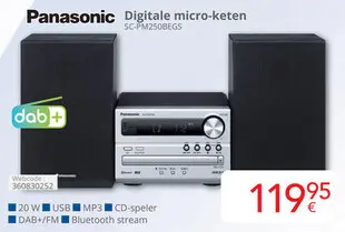 Aanbieding: Panasonic Digitale micro-keten SC-PM250BEGS