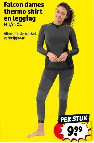 Aanbieding: Falcon dames thermo shirt en legging