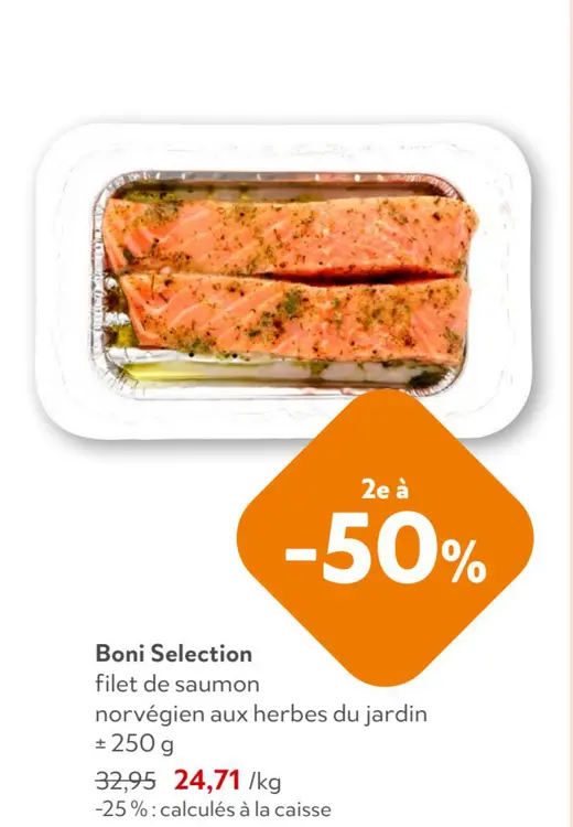 Offre: filet de saumon norvégien aux herbes du jardi