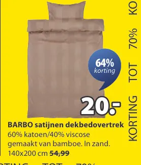 Aanbieding: BARBO satijnen dekbedovertrek