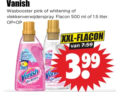 Aanbieding: Wasbooster pink of whitening of vlekkenverwijderspray