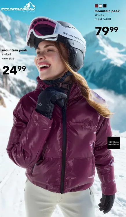 Aanbieding: Mountain Peak dames ski-jas rood 10000 mm waterkolom