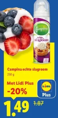 Aanbieding: echte slagroom