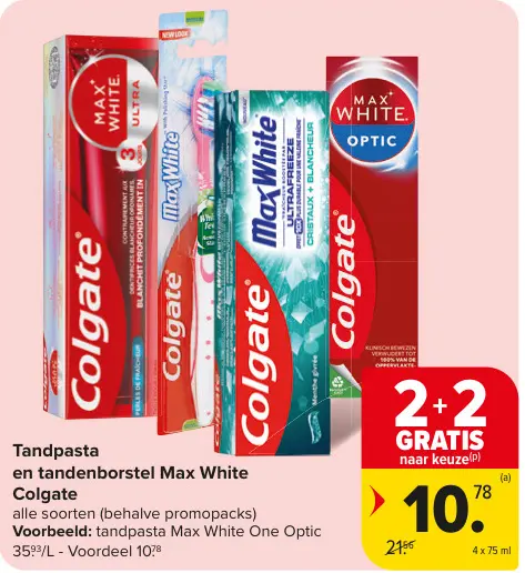 Promotie: Tandpasta en tandenborstel Max White
