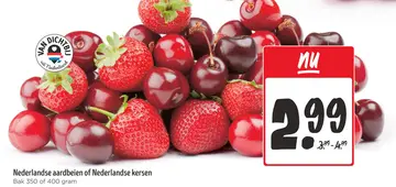 Aanbieding: Nederlandse aardbeien of Nederlandse kersen