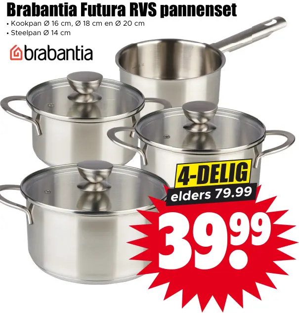 Aanbieding: Futura RVS pannenset