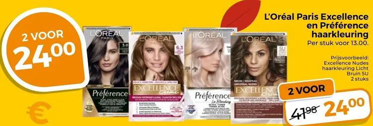 Aanbieding: Excellence en Préférence haarkleuring