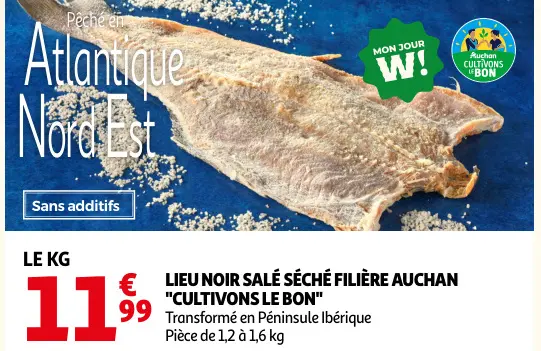 Offre: Lieu noir salé séché