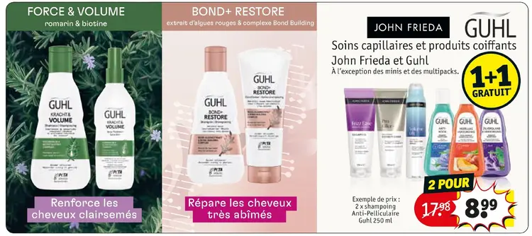 Offre: Soins capillaires et produits coiffants