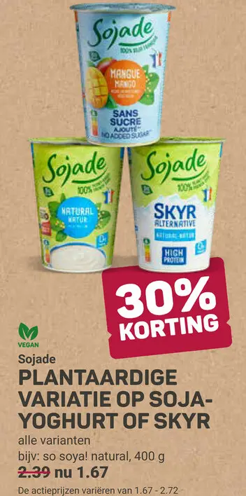 Aanbieding: Plantaardige variatie op soja-yoghurt of skyr
