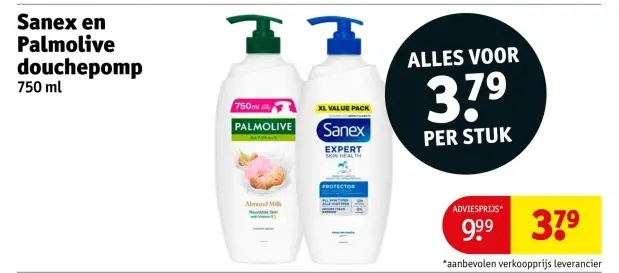 Aanbieding: Sanex en Palmolive douchepomp