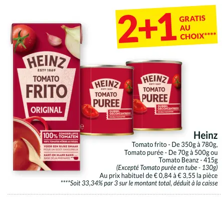 Offre: Tomato frito, Tomato purée, Tomato Beanz