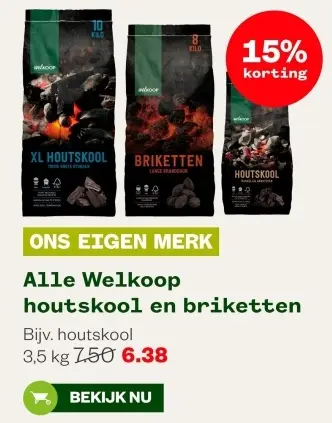 Aanbieding: Welkoop houtskool en briketten
