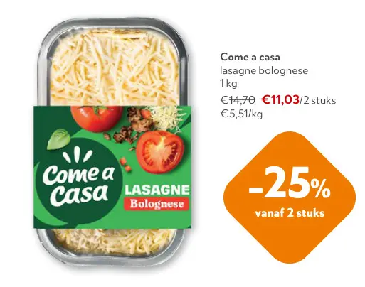 Promotie: Lasagne bolognese