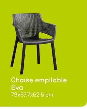 Offre: Keter chaise empilable Eva - couleur anthracite