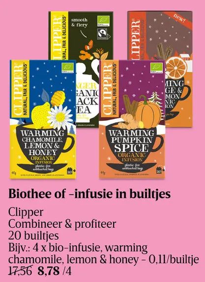 Promotie: Biothee of -infusie in builtjes