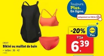 Offre: Bikini ou maillot de bain
