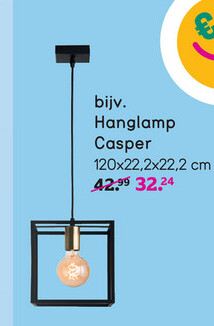 Aanbieding: Hanglamp Casper - zwart - 120x22x22 cm