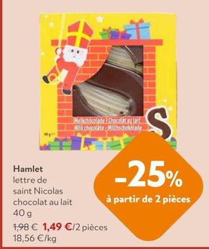 Offre: Hamlet lettre de saint Nicolas chocolat au la