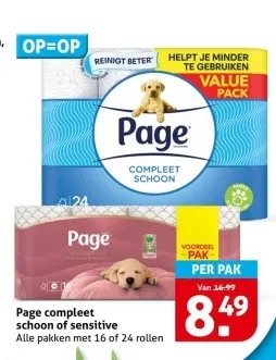 Aanbieding: Page compleet schoon of sensitive