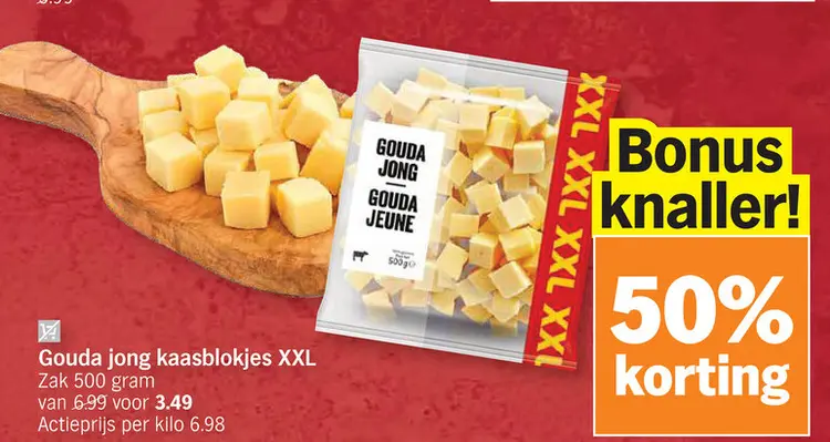 Promotie: Gouda jong kaasblokjes XXL
