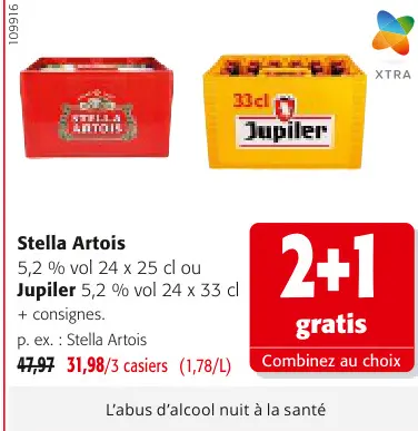 Offre: Stella Artois ou Jupiler